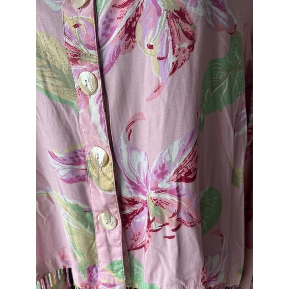 PARADISO LONG TROPICAL BLOUSE SIZE LARGE BEADED - Picture 7 of 9